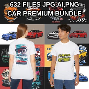 632+ Premium Car T-Shirt Design Bundle | JDM Car T-Shirt Designs | Custom Automotive Apparel|Classic & Modern Sports Car Graphics