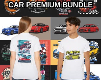 Paquete de más de 632 diseños de camisetas de coches premium / Diseños de camisetas de coches JDM / Ropa de automoción personalizada / Gráficos de coches deportivos clásicos y modernos
