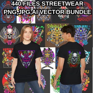 440 Premium Streetwear Design Bundle - PNG, JPG, AI Vector Files | Urban Fashion Graphics | T-Shirt & Apparel Designs |
