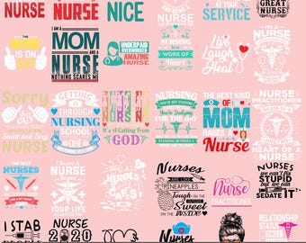 Paquete de imágenes prediseñadas médicas: enfermera, caduceo, estetoscopio, latido del corazón, ambulancia y cinta de concienciación SVG / Perfecto para profesionales de la salud