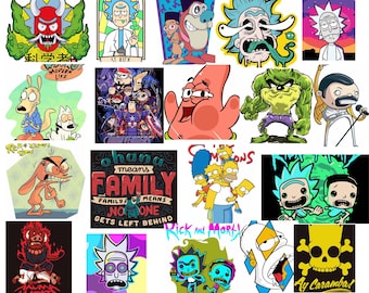 74 Cartoon Streetwear Design Bundle - PNG, AI Files | Urban Fashion Graphics for T-Shirts, Hoodies, and Merchandise | Digital Download