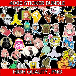 4,000+ Mega Sticker Bundle | Printable Digital Sticker Pack | PNG Files for DIY, Scrapbooking & Crafts | Instant Download