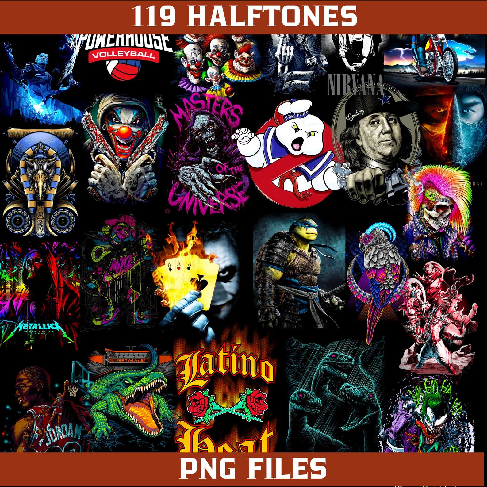 Halftone Sticker Design 119 Halftone PNG Design Bundle - High-quality Halftone Patterns for T ...