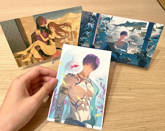 Love and Deepspace Rafayel Glitter Postcards