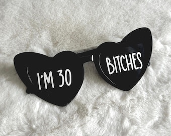 Personalised Heart Sunglasses: Birthday Party Glasses