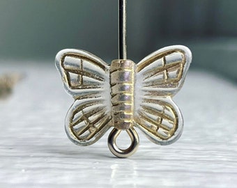 Carved Acrylic Crystal Gold Butterfly Moth Beads 15mm (30)