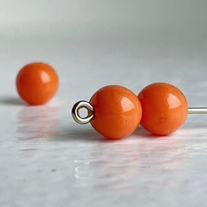 Round Opaque Orange Acrylic Beads 8mm (30)
