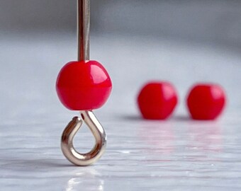Rote Vintage Glasperlen 4 mm (30)