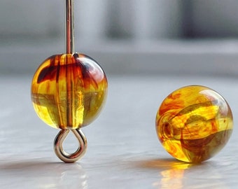 Vintage Tortoise Tortoiseshell Round Lucite Beads 8mm (25)