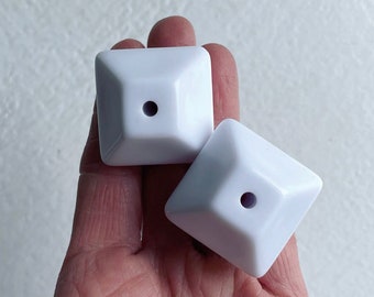 Chunky HUGE Vintage White Lucite Bicone Beads 32mm West Germany (2)