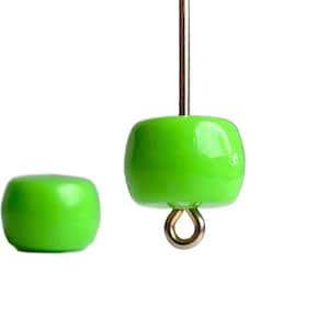 Cuentas espaciadoras de barril de acrílico verde brillante de 10 mm (16)