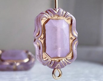 Matte Purple Gold Acrylic Rectangle Beads 18mm (12)