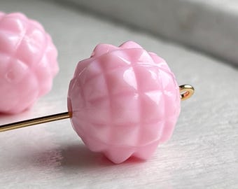 Pink Pointed Round Acrylic Pineapple Beads Pastel 17mm (10)