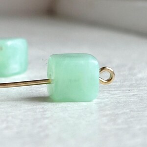 Mint Green Seafoan White Marbled Acrylic Square Cube Box Beads 9mm (16)