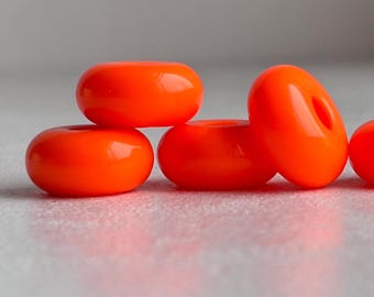 Contas espaçadoras redondas de acrílico laranja 16 mm (10)