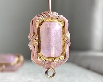 Melkachtig roze goud acryl rechthoek edelsteen kralen 18 mm (12)