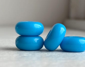 Contas espaçadoras redondas de acrílico azul 16 mm (10)