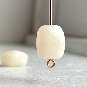 Cuentas acrílicas rectangulares planas y redondeadas con efecto mármol beige roto de 13 mm (14)