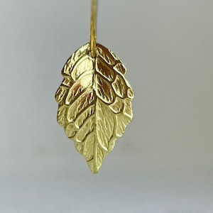 Gold Plated Brass Curved Leaf Charms Pendants 18mm 20 image 1