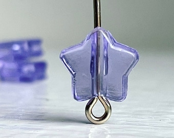 Vintage Purple Translucent Acrylic Star Beads 9mm (20)