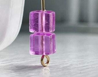 Vintage Square Purple Acrylic Cube Beads 6mm (30)