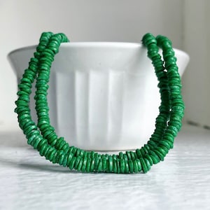 Vintage Medium Green Heishi Acrylic Spacer Beads Strand 5mm (500+ beads)