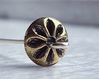 Vintage Bronze Lucite Pinched Saucer Spacer Beads 9x5mm (20)