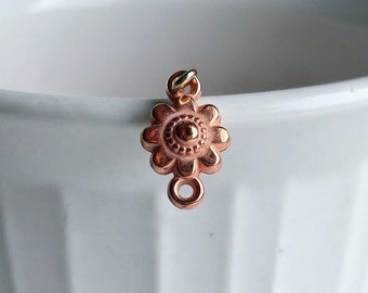 Vintage Copper Lucite 2 Loop Flower Connector Beads 15mm (20)