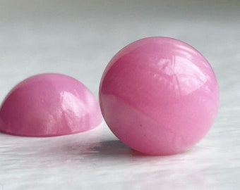 Vintage Marbled Iridescent Pearly Pink Lucite Cabochons Cabs Round Flatbacks 12mm (12) Italy