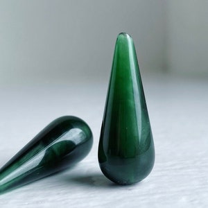 Vintage  Green Lucite Teardrop Drop Beads 29mm (6)