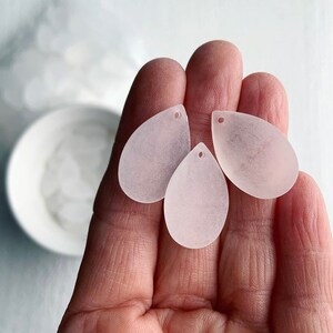 Acrylic Crystal Clear Pendant Drop Frosted Teardrop Beads Matte 25mm 12 image 4