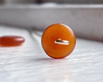 Vintage Czech Glass Brown Carnelian Spacer Beads 8x3mm (20)