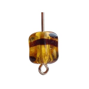Vintage Czech Glass Twisted Rectangle Tortoise Tortoiseshell Beads 11x7mm (10)