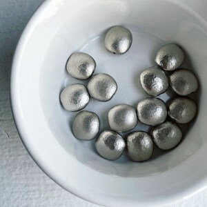 Vintage Silver Squared Oval Lucite Pillow Beads Textured Semi Matte 17mm 12 image 5