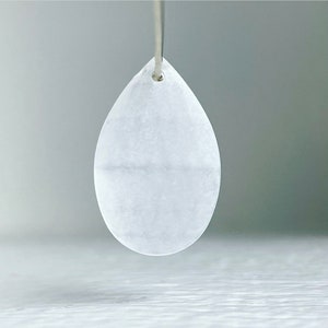 Acrylic Crystal Clear Pendant Drop Frosted Teardrop Beads Matte 25mm 12 image 2