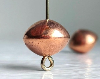 Vintage Lucite Copper Bicone Beads Nugget 11mm (20)