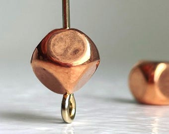 Copper Coated Acrylic Square Cube Beads 8mm (30)