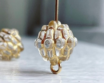Klare Kristall Gold geätzt holprige Runde Acryl Perlen 12mm (20)