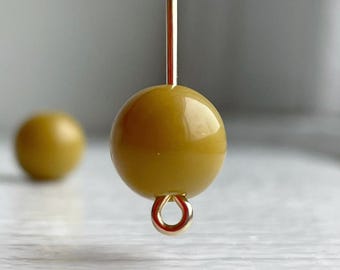 Chartreusegrüne und goldolivfarbene runde Acrylperlen, 10 mm (20)