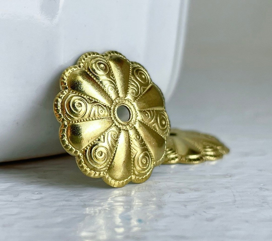 Gold Plated Brass Bead Caps Curved Ornate 20mm 12 - Etsy