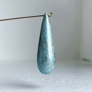 Vintage Blue White Gold Washed Lucite Drop Teardrop Pendant Beads 40mm 6 Italy image 9