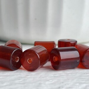 Vintage Topaz Oval Barrel Lucite Tube Beads 9mm 25 image 7