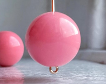 Round Rose Pink Acrylic Beads 20mm (8)