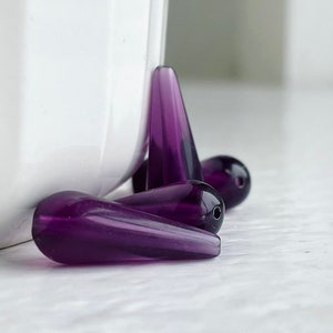 Vintage Purple Lucite Drop Beads 20mm Teardrop 20 image 6