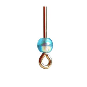 Vintage Light Blue Fire Polished Glass Round Beads 4mm (30)