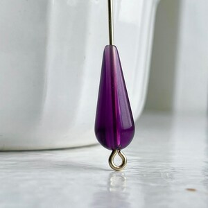 Vintage Purple Lucite Drop Beads 20mm Teardrop 20 image 4