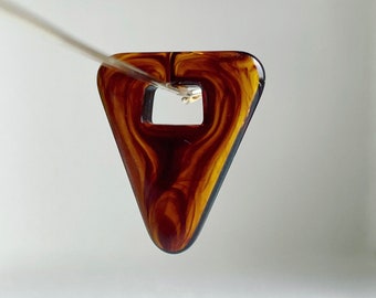 Vintage Tortoise Lucite Triangle Pendant Pieces Tortoiseshell 25mm (12)