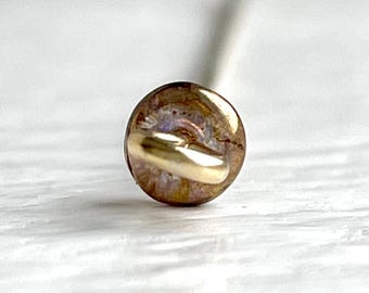 Vintage Böhmische Glasschliffperlen Pink Topaz Feuerpolierte Lumi Spacer Perlen 4 x 2 mm (30)