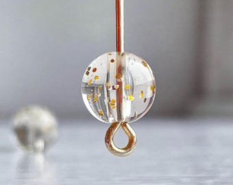 Contas de confete acrílicas redondas com glitter dourado cristalino de 8 mm (20)