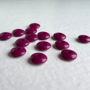 Vintage Plum Acrylic Spacer Disc Beads 8mm 30 image 3